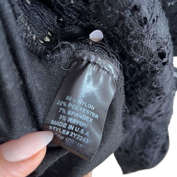 Neiman Marcus Mesh Floral Lace One Button Long Sleeve Blazer Black Large - Picture 6 of 8